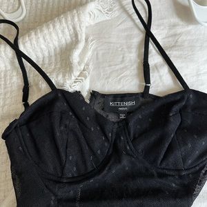 Kittenish corset sheer bodysuit size medium